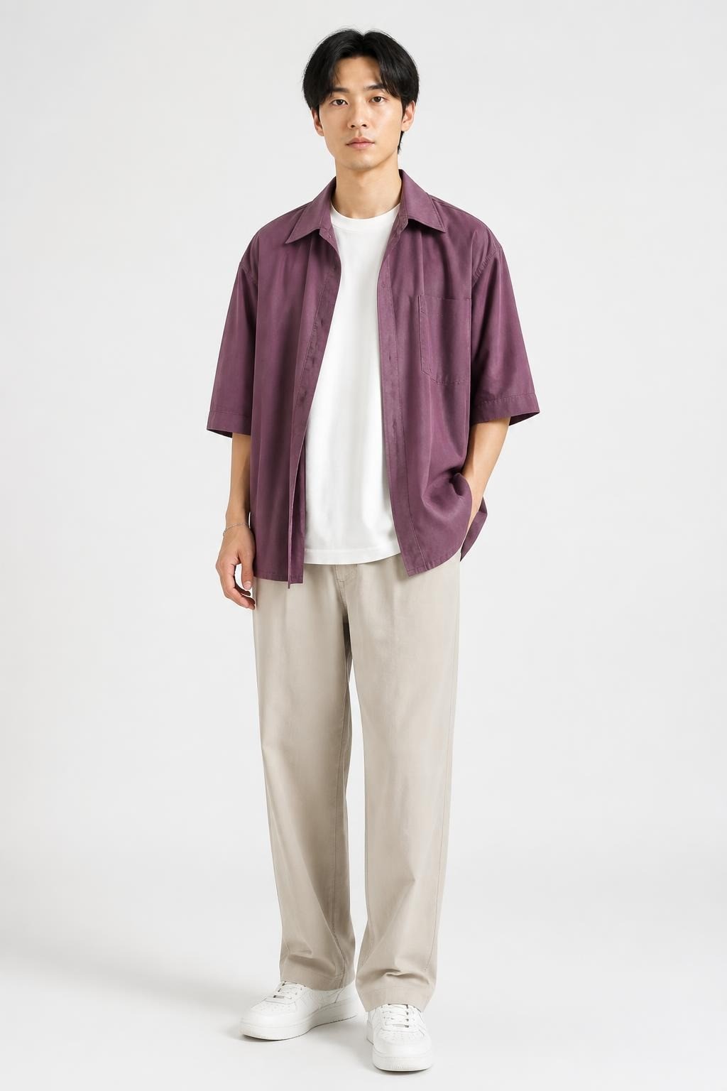 L'uomoda Vintage Mauve Oversized Shirt-dress - pre-loved at Why Go Less, Lebanon