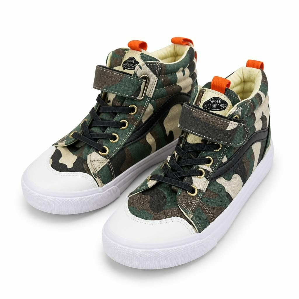 Camo High-top Kids Sneakers, Opoee, Size ~34 - pre-loved at Why Go Less, Lebanon