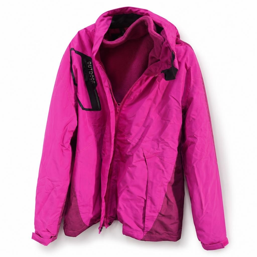 Outdoor Bright Pink Zip-up Winter Jacket - at Why Go Less, Lebanon