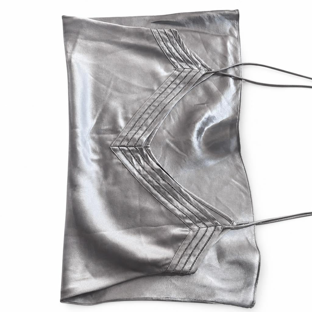 Silver Metalic Top - pre-loved at Why Go Less, Lebanon