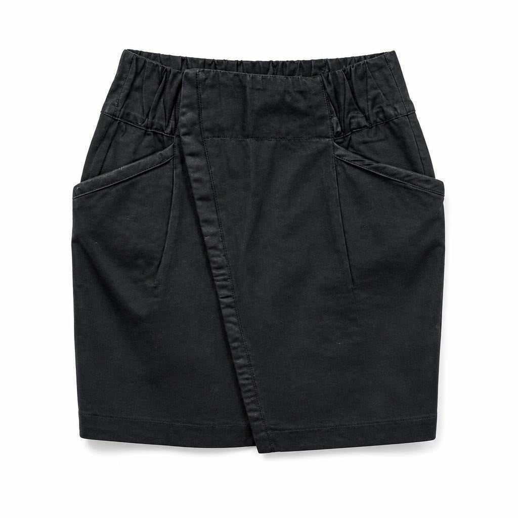 Black Mini Skirt with Patch Pockets - pre-loved at Why Go Less, Lebanon