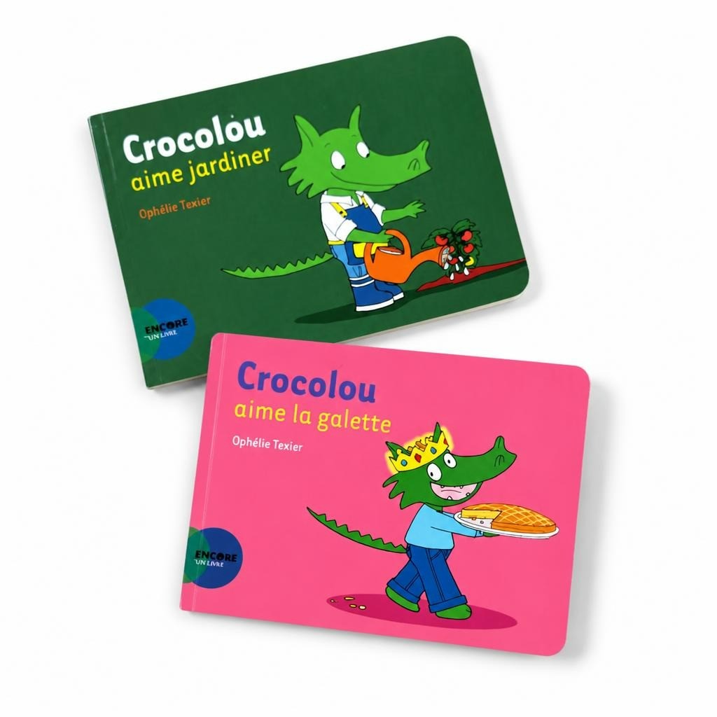 Crocolou French Children Board Books Set of 2 - pre-loved at Why Go Less, Lebanon