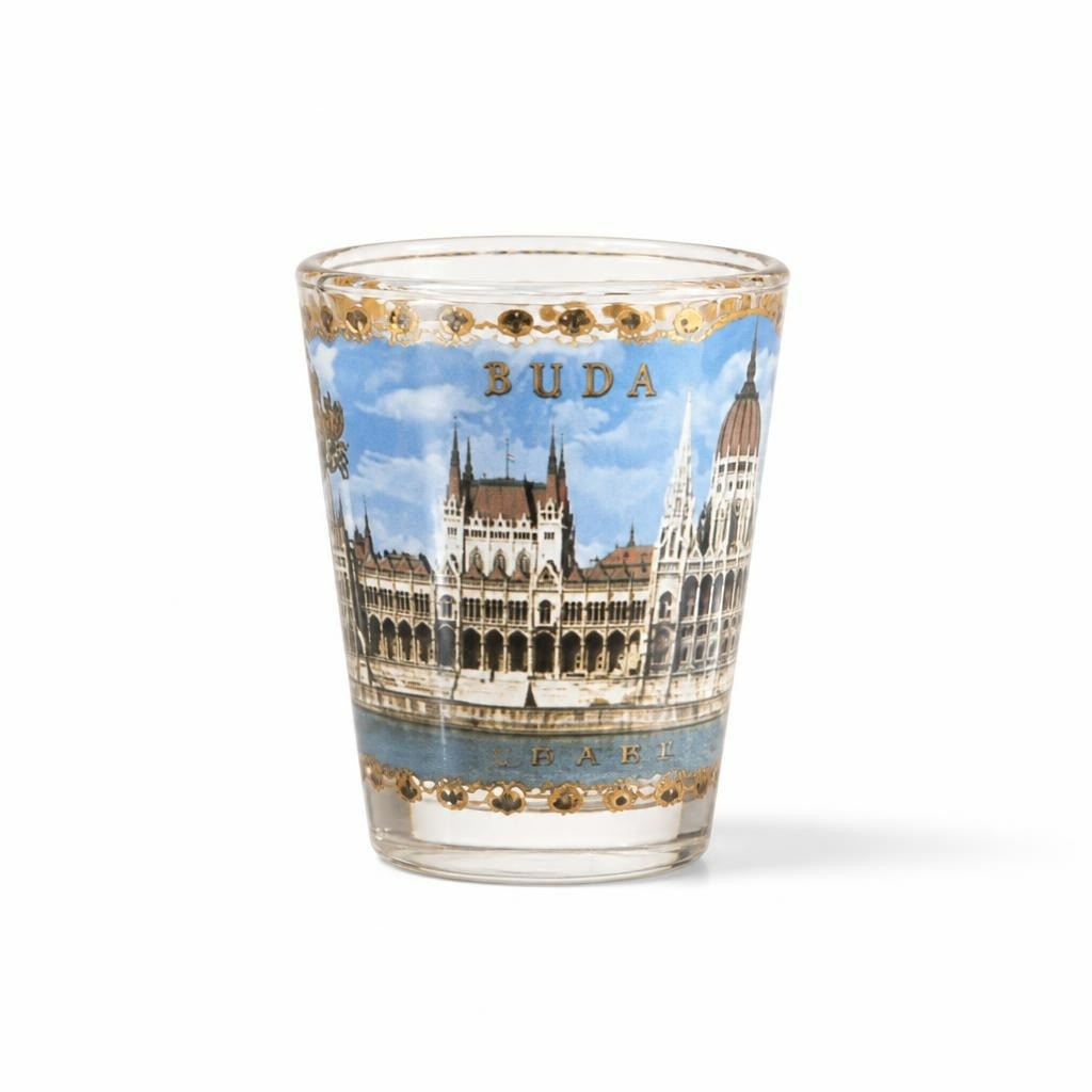 Budapest BUDA Parliament Glass Souvenir Shot - pre-loved at Why Go Less, Lebanon