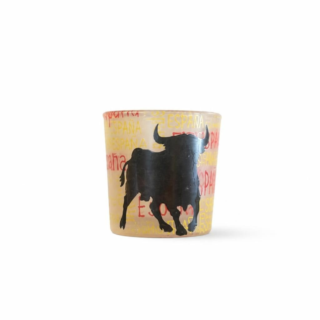 Worn Souvenir Shot Glass Heavily Peeling Print - pre-loved at Why Go Less, Lebanon