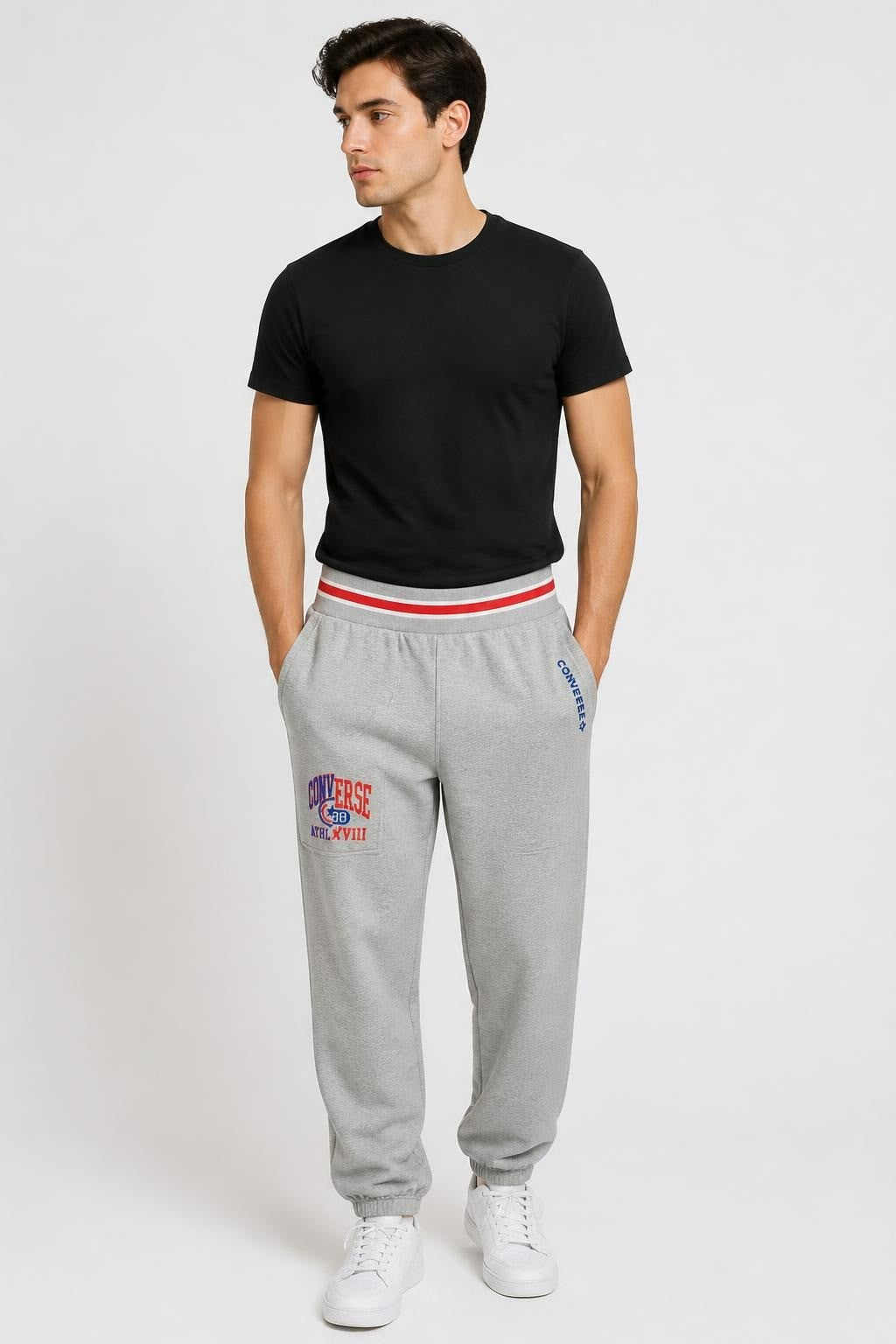 Converse Grey Sweatpants with Logo, New - pre-loved at Why Go Less, Lebanon