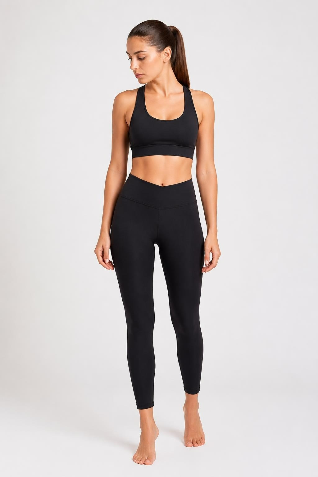 Adidas Black Ribbed High-waist Leggings XS - pre-loved at Why Go Less, Lebanon