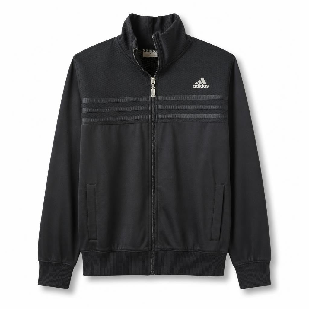 Adidas Black Zip-up Track Jacket - pre-loved at Why Go Less, Lebanon