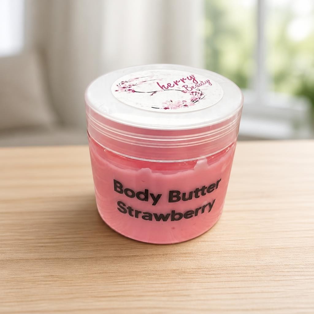 Cherry Beauty Body Butter Strawberry Pink Jar - new at Why Go Less, Lebanon