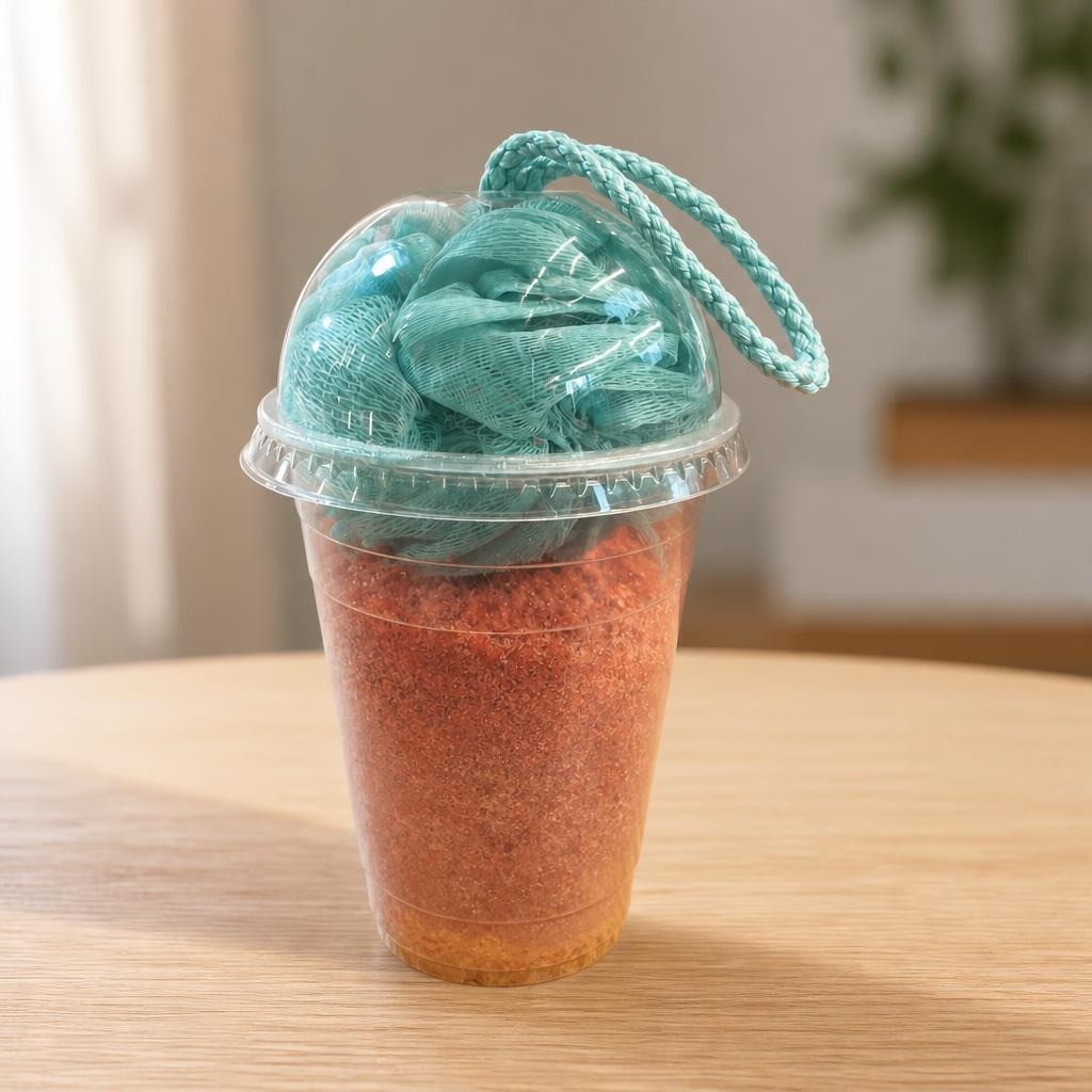 Cherry Beauty Boba Bath Soak Set Teal Loofah - new at Why Go Less, Lebanon