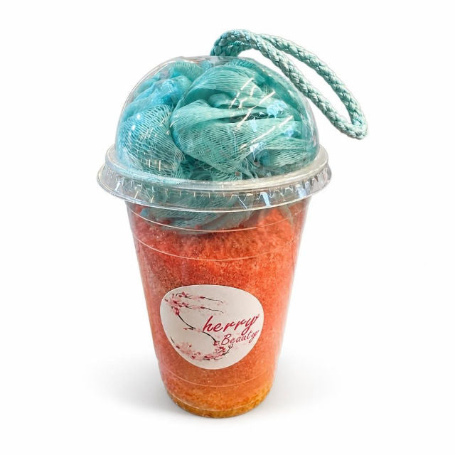 Cherry Beauty Boba Bath Soak Set Teal Loofah - at Why Go Less, Lebanon