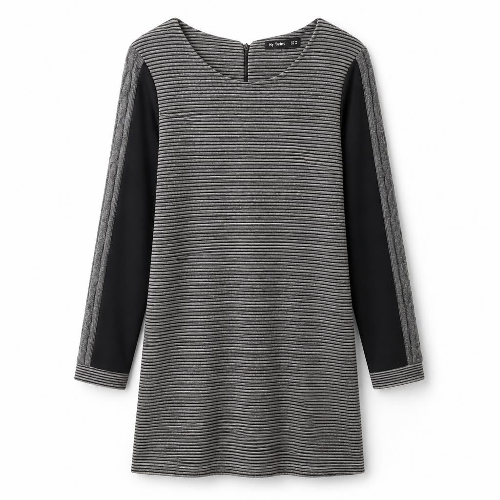 My Twins Striped Knit Top, V-neck Zip - pre-loved at Why Go Less, Lebanon