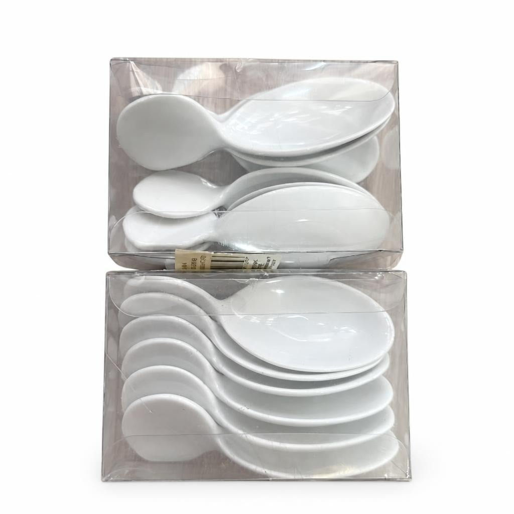 6 White Ceramic Tasting Spoons Set, 2 Packs - new at Why Go Less, Lebanon
