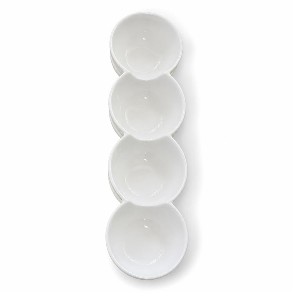 White Ceramic Rice Bowls Set, Stacked X8 - pre-loved at Why Go Less, Lebanon