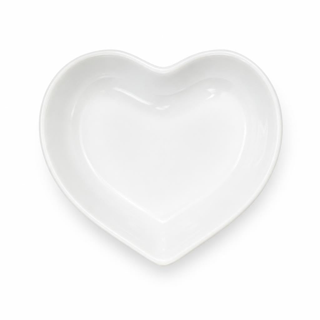 White Ceramic Heart-shaped Bowl - pre-loved at Why Go Less, Lebanon
