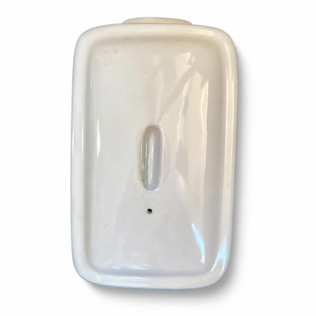 Small White Ceramic Butter Dish with Lid - pre-loved at Why Go Less, Lebanon