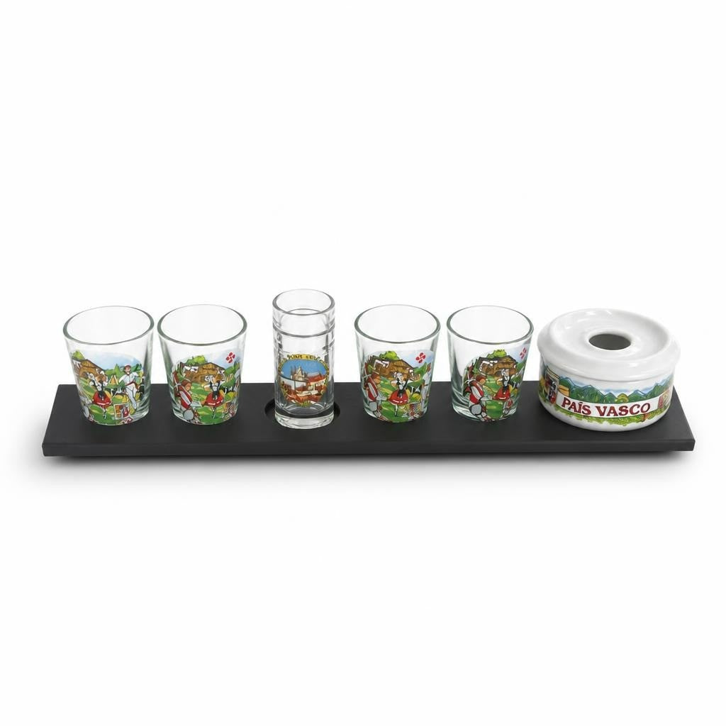 Set of 5 Souvenir Shot Glasses + Ceramic Pot - pre-loved at Why Go Less, Lebanon
