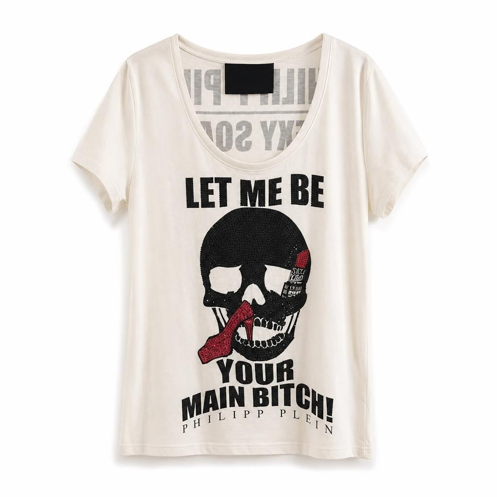 Philipp Plein Skull Graphic Tee, White - pre-loved at Why Go Less, Lebanon
