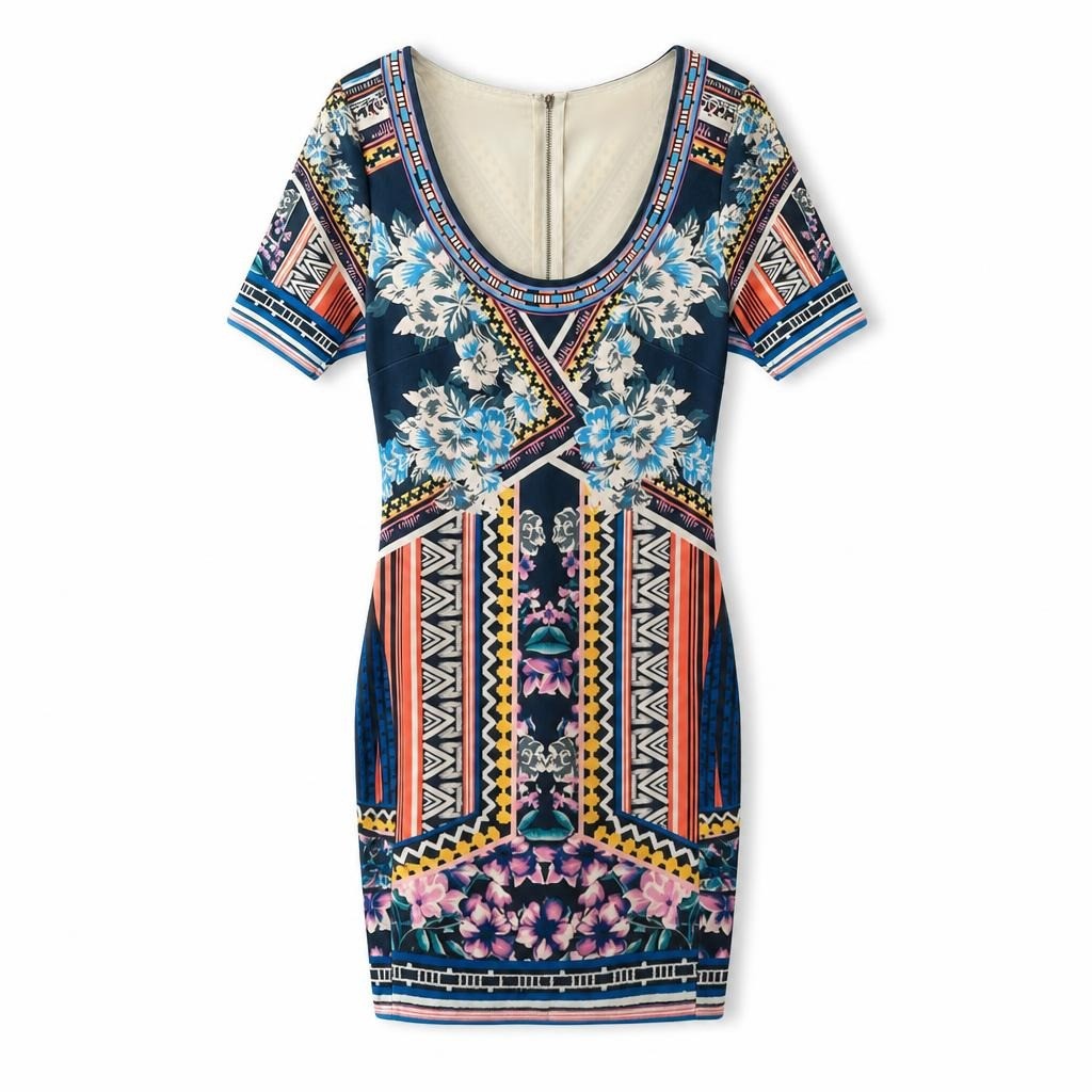 Jealous Tomato Floral Tribal Print Mini Dress - pre-loved at Why Go Less, Lebanon