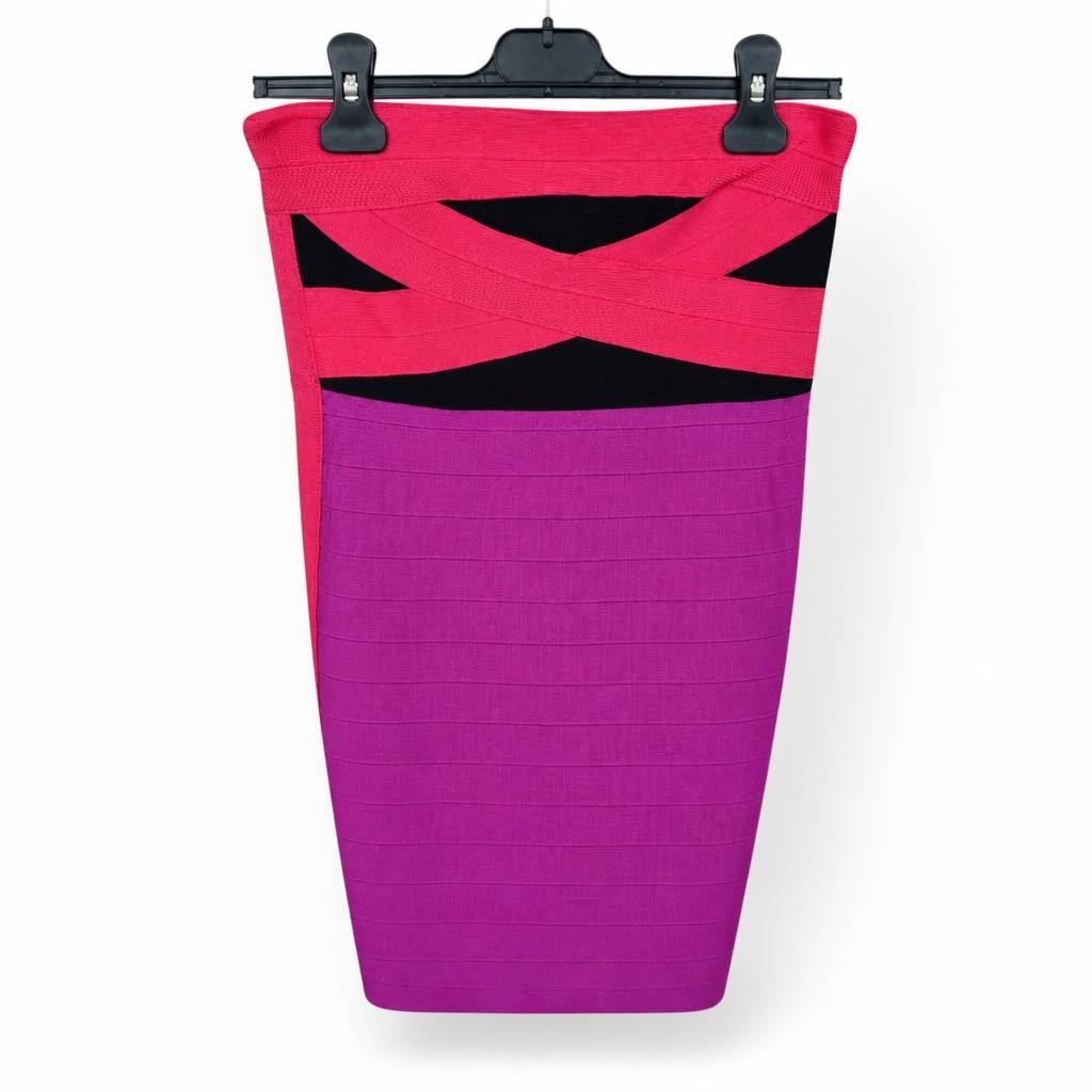 Purple and Pink Bandage Bodycon Skirt - pre-loved at Why Go Less, Lebanon
