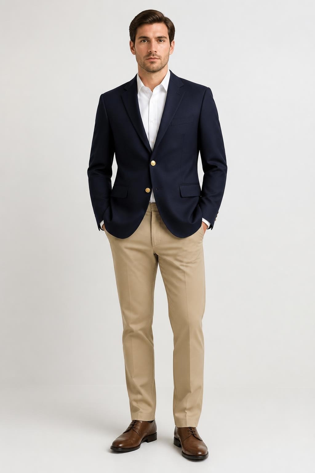 Navy Blazer Gold Buttons Why Go Less - pre-loved at Why Go Less, Lebanon