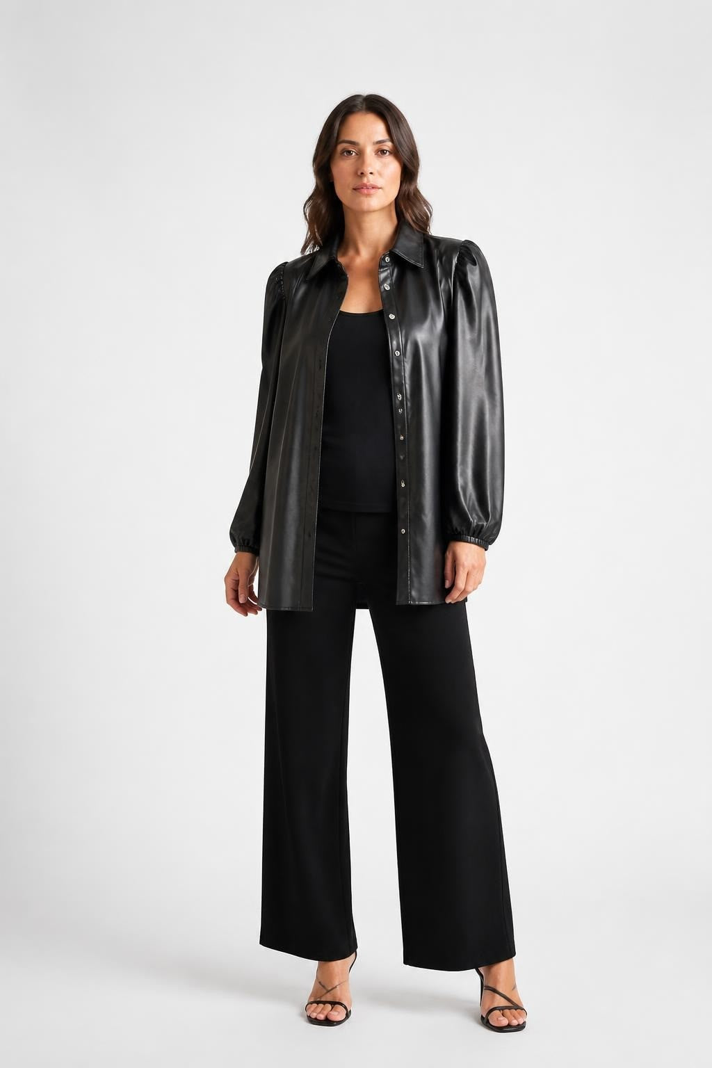 New Imperial Black Leather Oversized Jacket - pre-loved at Why Go Less, Lebanon