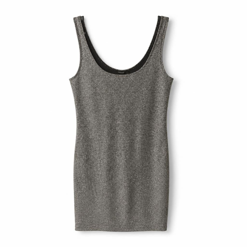 Forever21 Silver Metallic Tank Mini Dress - pre-loved at Why Go Less, Lebanon