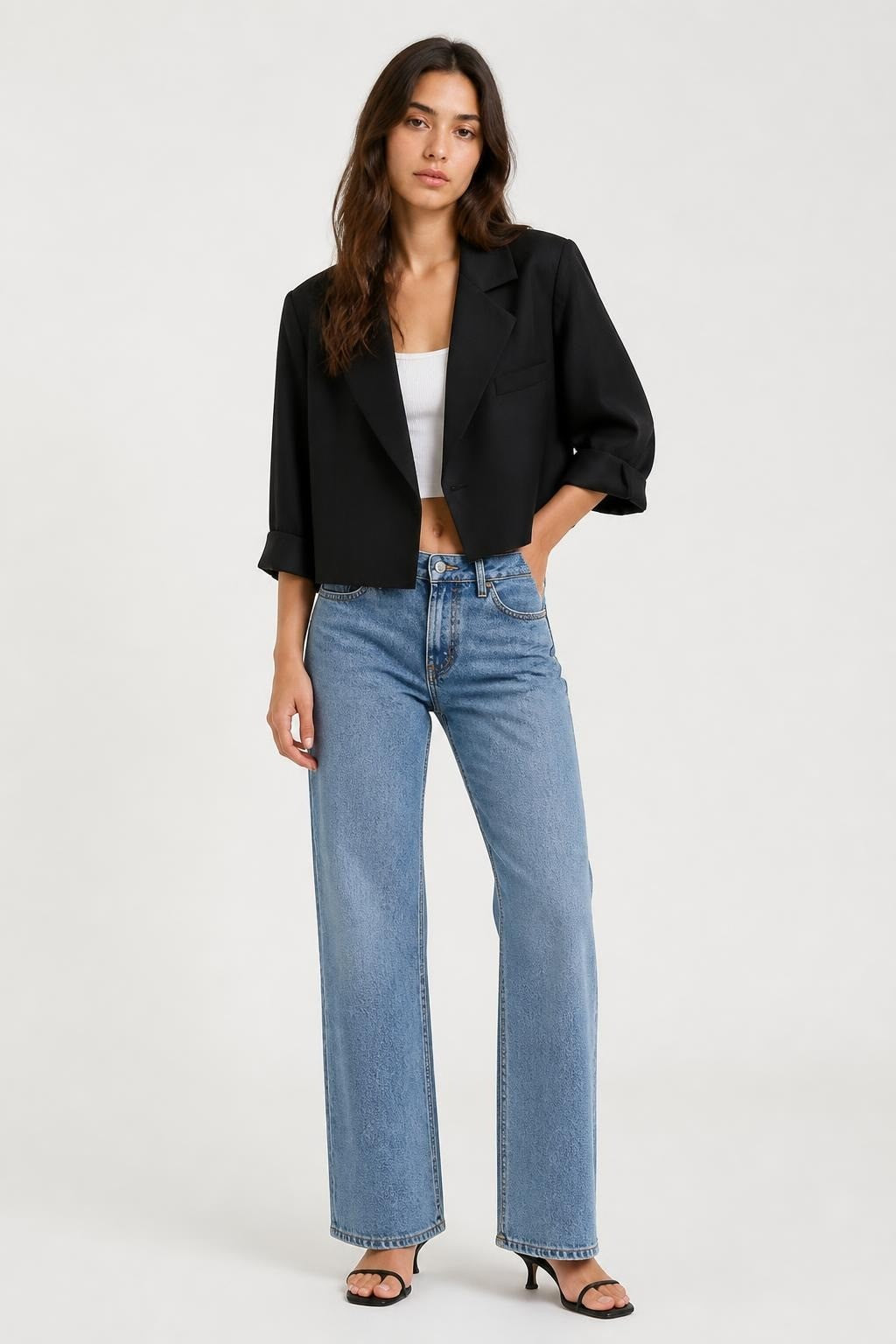 Black Sheer Blazer,oversized Lapels - pre-loved at Why Go Less, Lebanon