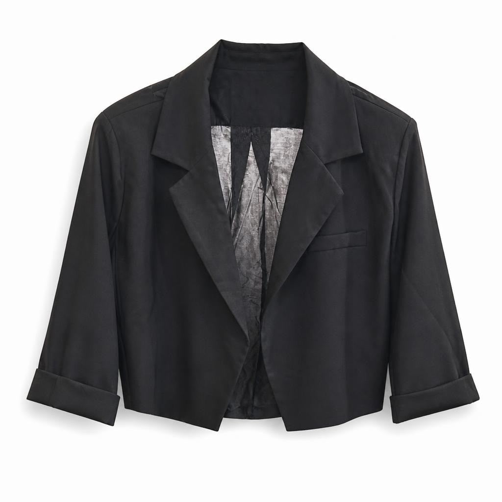 Black Sheer Blazer,oversized Lapels - pre-loved at Why Go Less, Lebanon