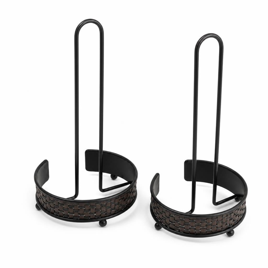 Black Metal Paper Towel Holder Stands,set of 2 - pre-loved at Why Go Less, Lebanon
