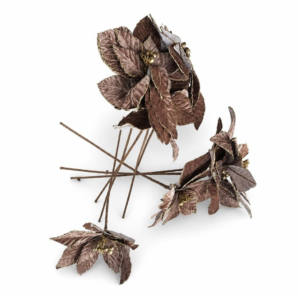 Artificial Dark Brown Poinsettia Flowers with Vase - pre-loved at Why Go Less, Lebanon