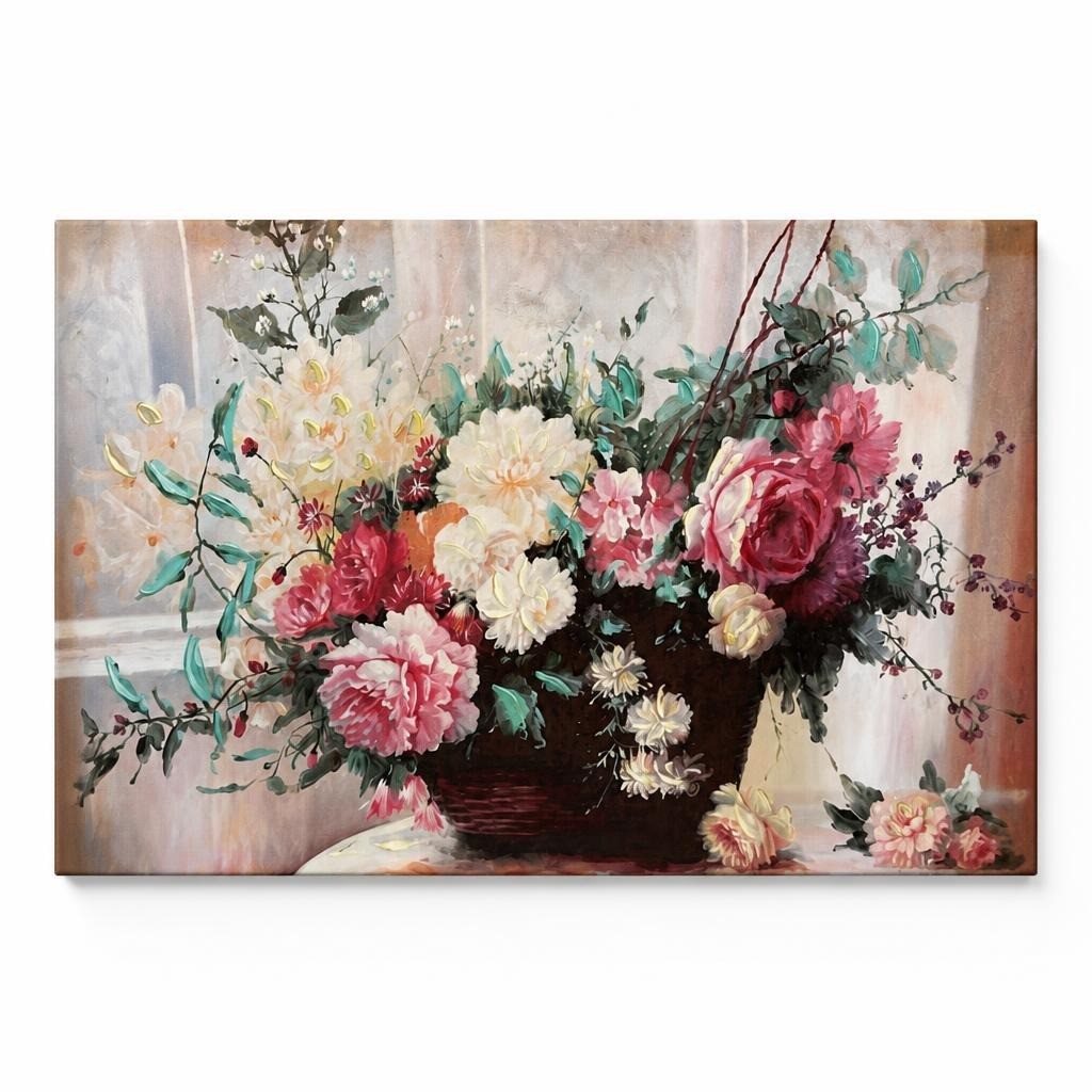 Large Floral Bouquet Canvas Wall Art Print - pre-loved at Why Go Less, Lebanon