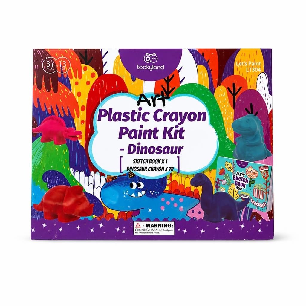 Tookyland Plastic Crayon Paint Kit, Dinosaurs, 13 Pcs - new at Why Go Less, Lebanon
