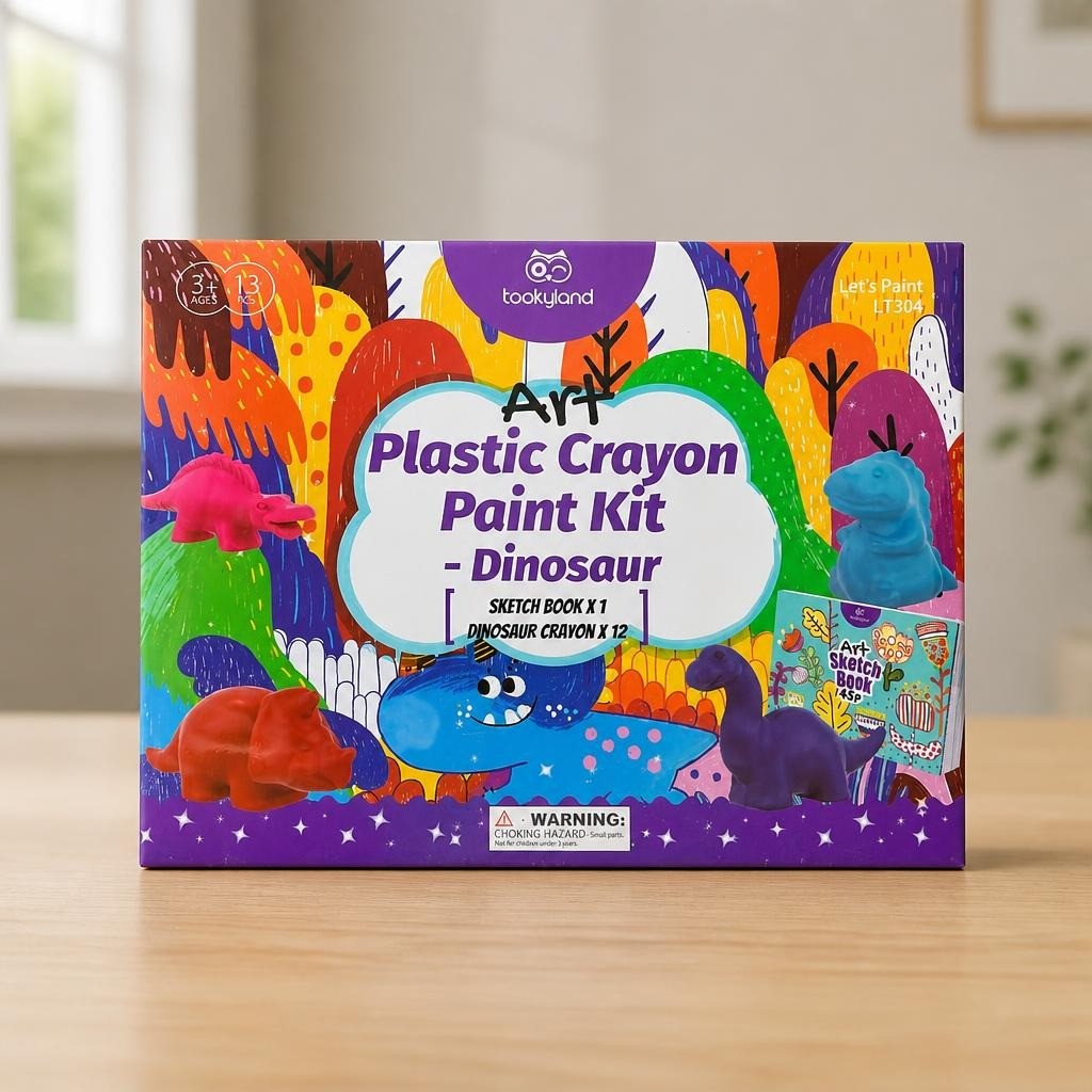 Tookyland Plastic Crayon Paint Kit, Dinosaurs, 13 Pcs - new at Why Go Less, Lebanon