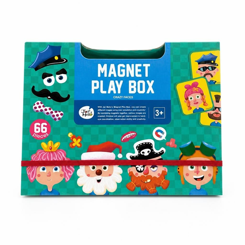 Jarmelo Magnet Play Box, Crazy Faces, 66 Pcs - new at Why Go Less, Lebanon