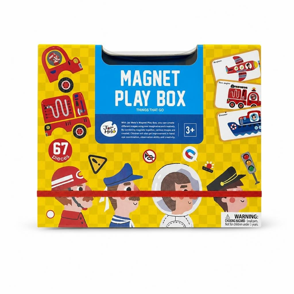 Jarmelo Magnet Play Box, Things That Go, 67 Pcs - new at Why Go Less, Lebanon