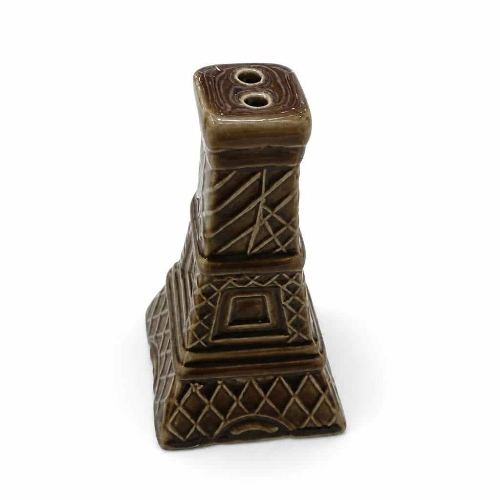 Olive Green Ceramic Eiffel Tower Candle Holder - pre-loved at Why Go Less, Lebanon