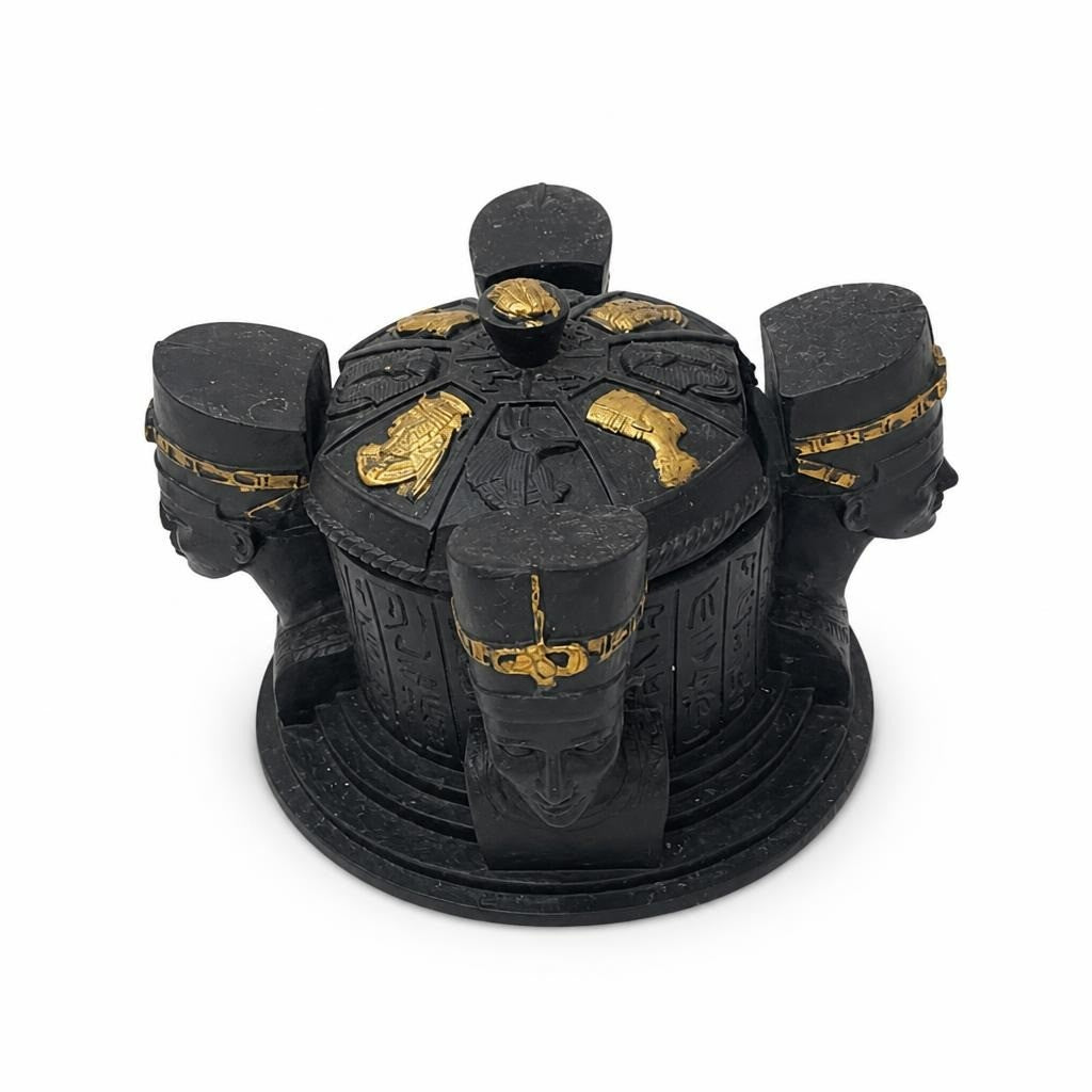 Egyptian-theme Decorative Figurine Box, Black & Gold - pre-loved at Why Go Less, Lebanon