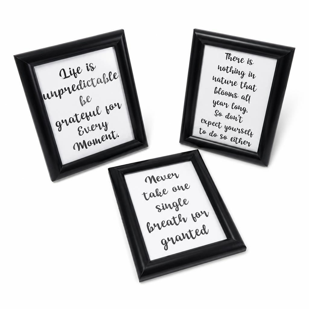 Set of 3 Motivational Framed Prints,black Frame - pre-loved at Why Go Less, Lebanon