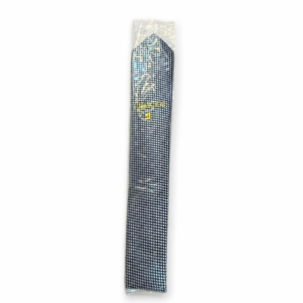 Polovito Grey Houndstooth Necktie, New in Packaging - pre-loved at Why Go Less, Lebanon