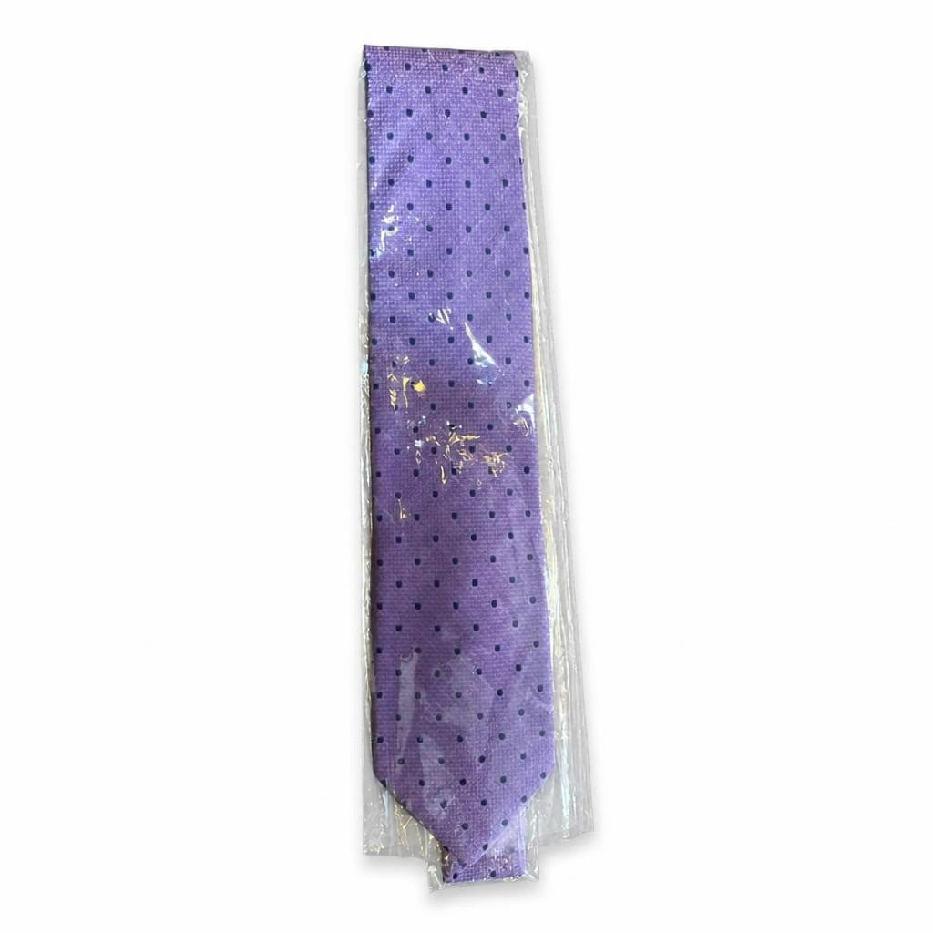 Purple Polka Dot Necktie, New in Packaging - pre-loved at Why Go Less, Lebanon