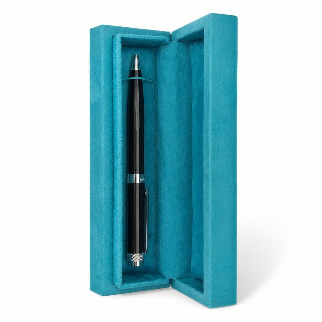 Himo Black Carbon Fiber Ballpoint Pen in Gift Box - pre-loved at Why Go Less, Lebanon