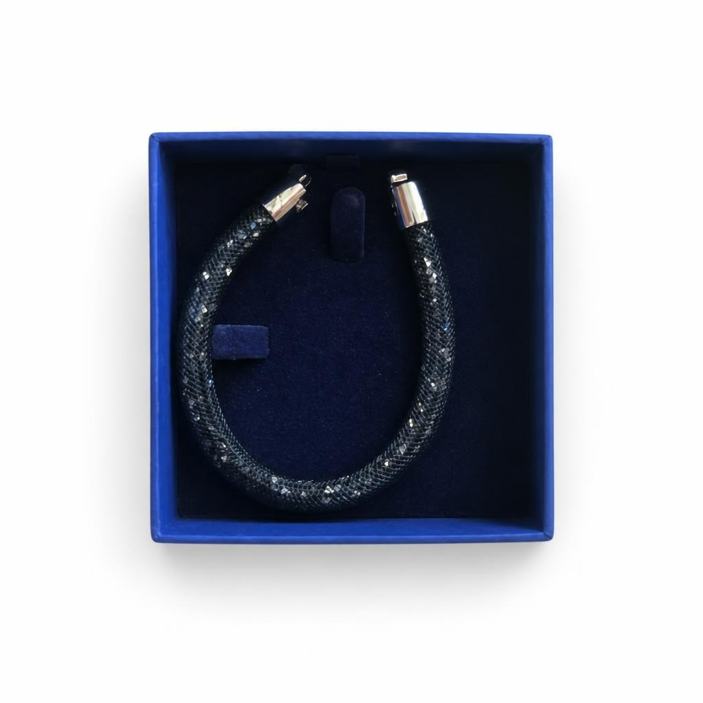 Swarovski Black Crystal Mesh Bangle Bracelet - new at Why Go Less, Lebanon
