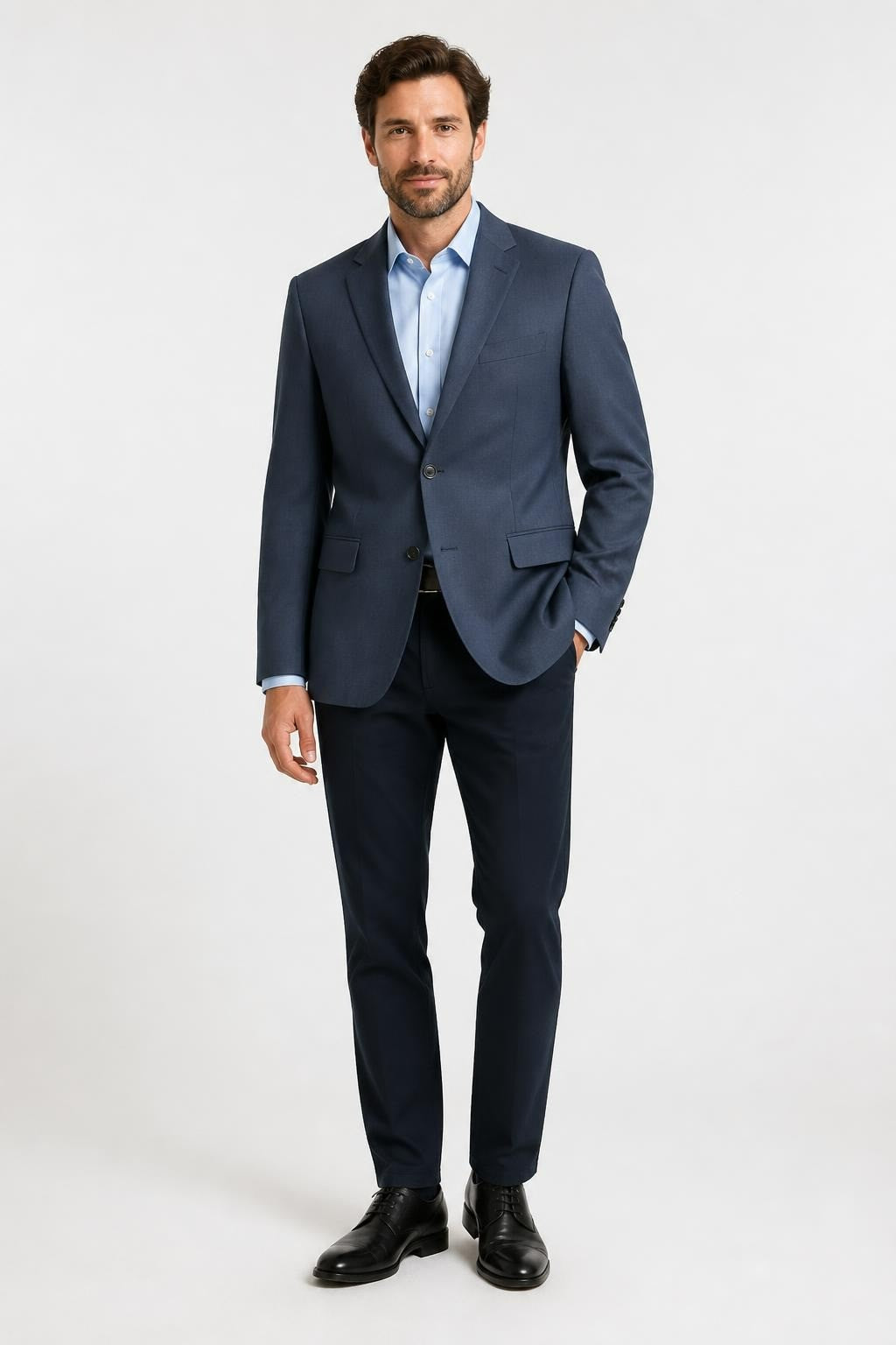 Moustache Men's Blue Suit Blazer - pre-loved at Why Go Less, Lebanon