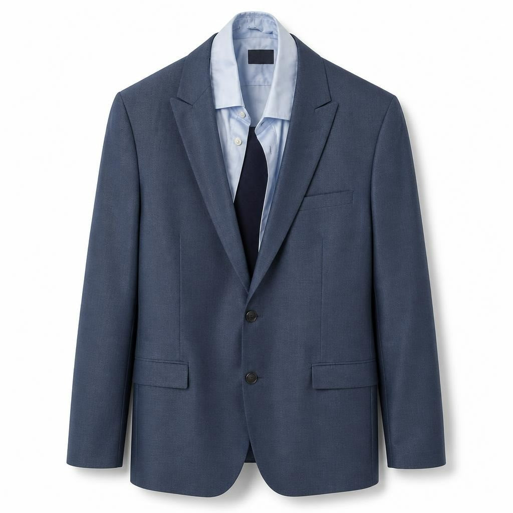 Moustache Men's Blue Suit Blazer - pre-loved at Why Go Less, Lebanon