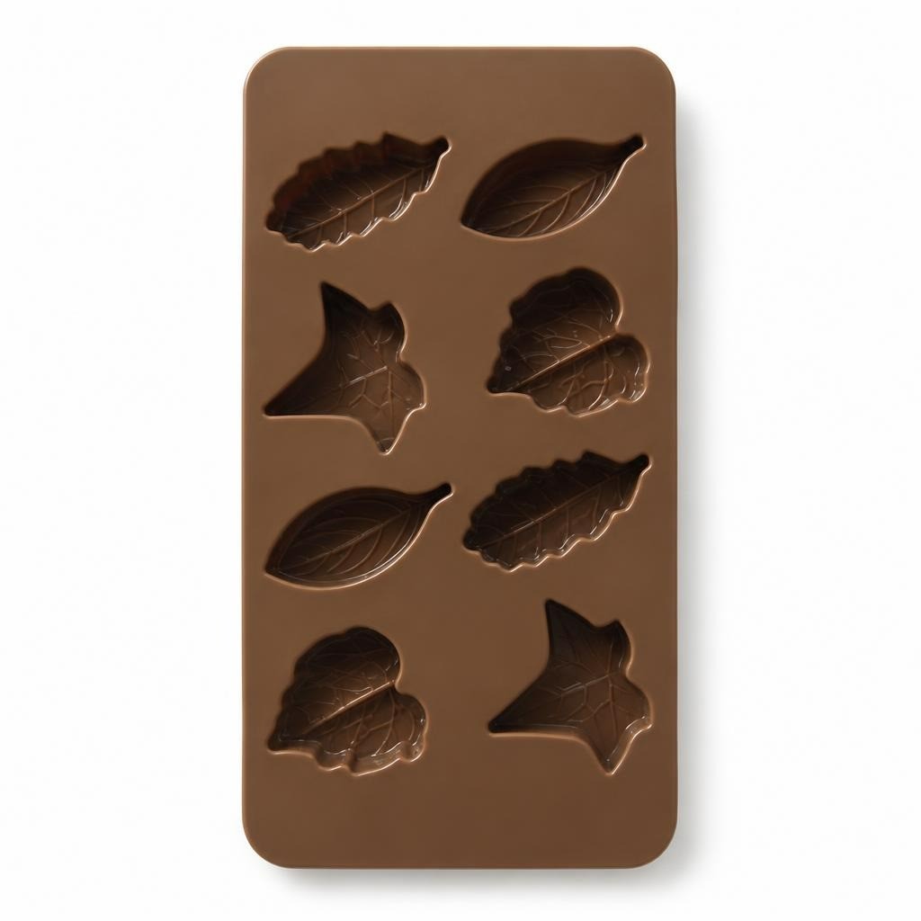 Leaf-shaped Silicone Chocolate/candy Mold, Brown - pre-loved at Why Go Less, Lebanon