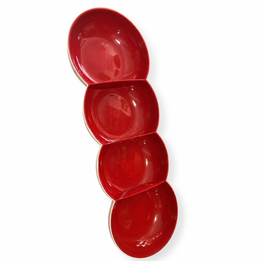 Red Ceramic Stacking Bowls Set of 4 - pre-loved at Why Go Less, Lebanon