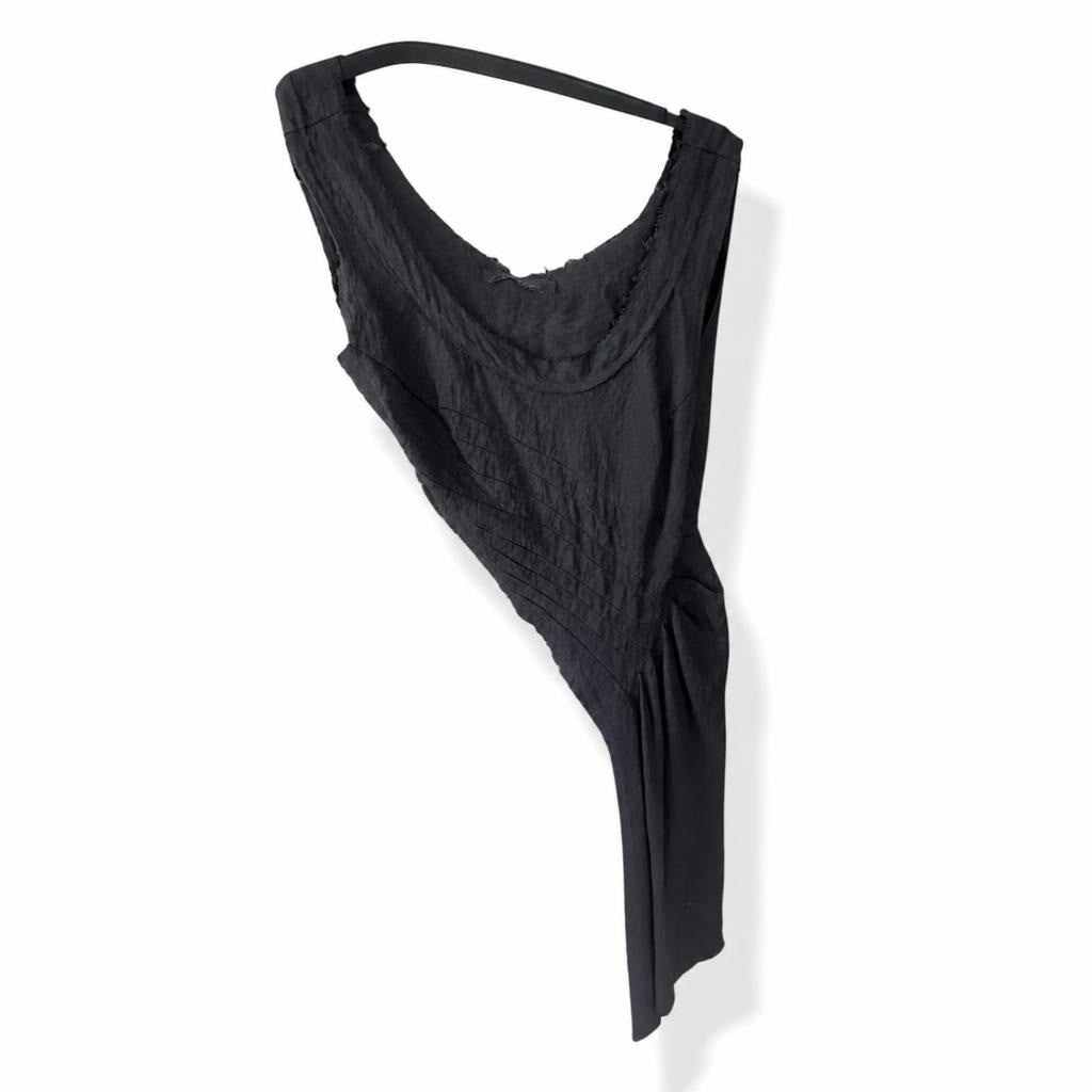 Black Asymmetric Sleeveless Top - pre-loved at Why Go Less, Lebanon