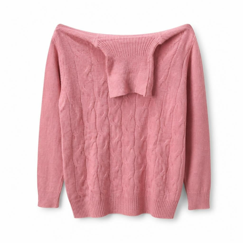 Pink Cable-knit Sweater, New with Tags - pre-loved at Why Go Less, Lebanon