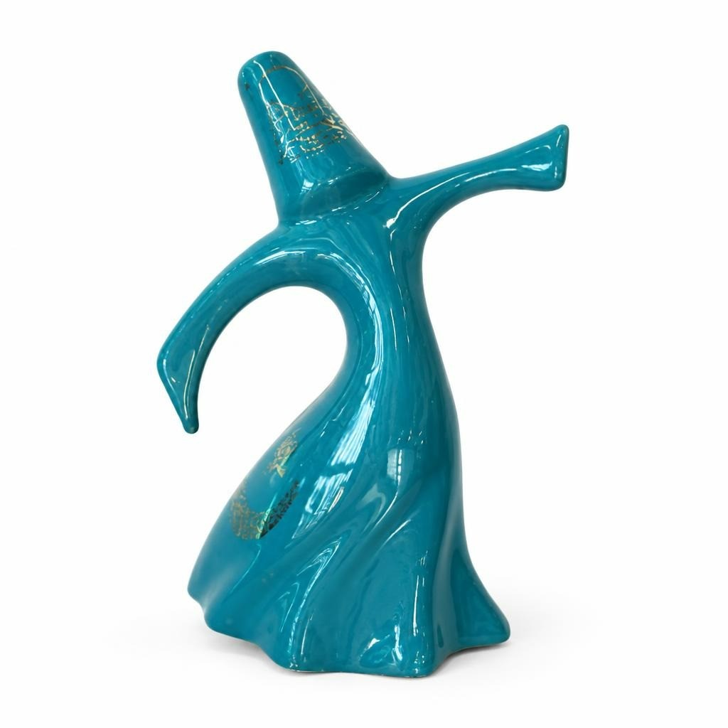 Teal Blue Whirling Dervish Ceramic Figurine - pre-loved at Why Go Less, Lebanon