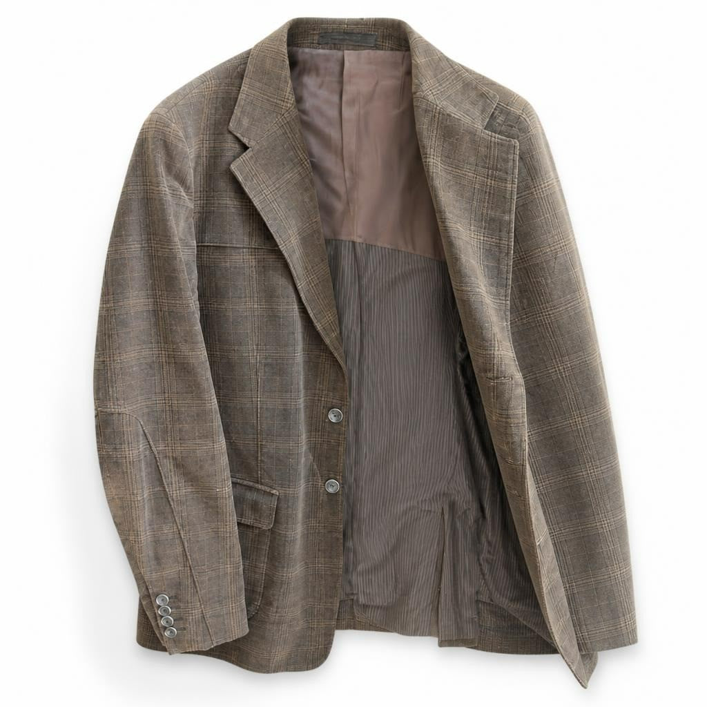 Luca D'altieri Life Blazer, Brown Plaid - pre-loved at Why Go Less, Lebanon